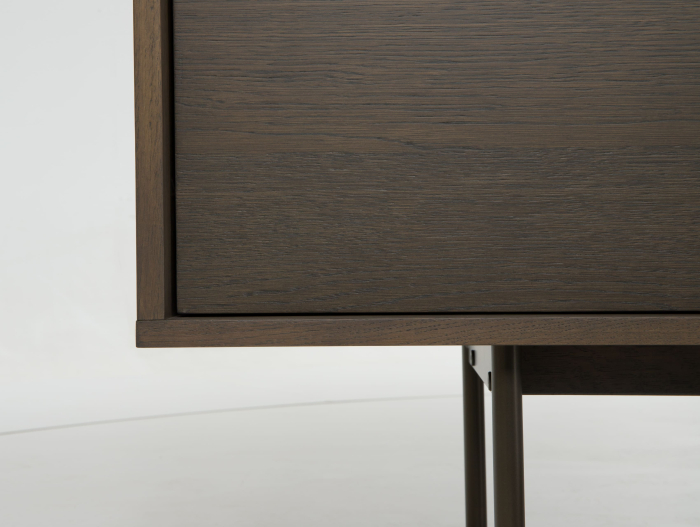 Bufet 3 usi 1 sertar Treviso 213cm, lemn de stejar, picioare metalice, feronerie cu amortizare, multiple finisaje disponibile, stil contemporan [15]