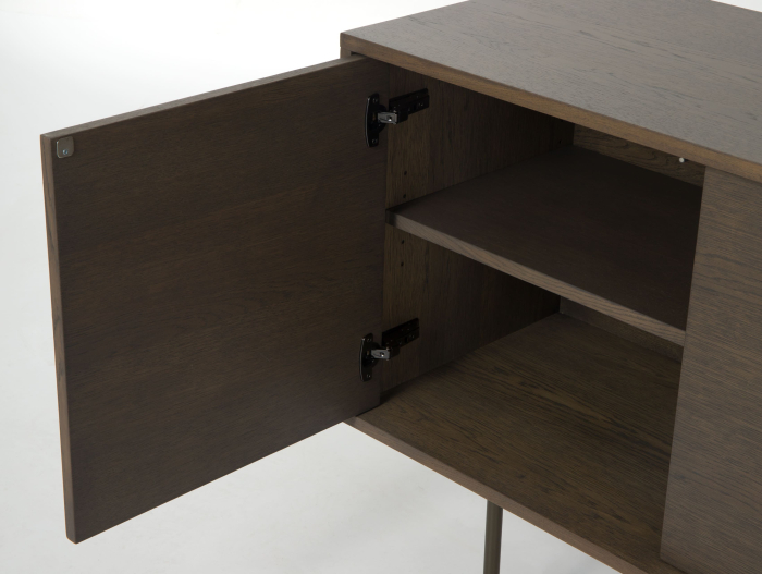 Bufet 3 usi 1 sertar Treviso 213cm, lemn de stejar, picioare metalice, feronerie cu amortizare, multiple finisaje disponibile, stil contemporan [14]