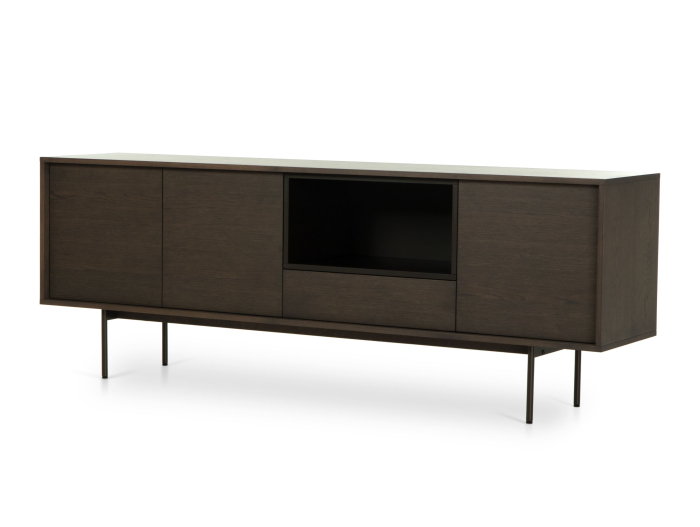 Bufet 3 usi 1 sertar Treviso 213cm, lemn de stejar, picioare metalice, feronerie cu amortizare, multiple finisaje disponibile, stil contemporan [4]