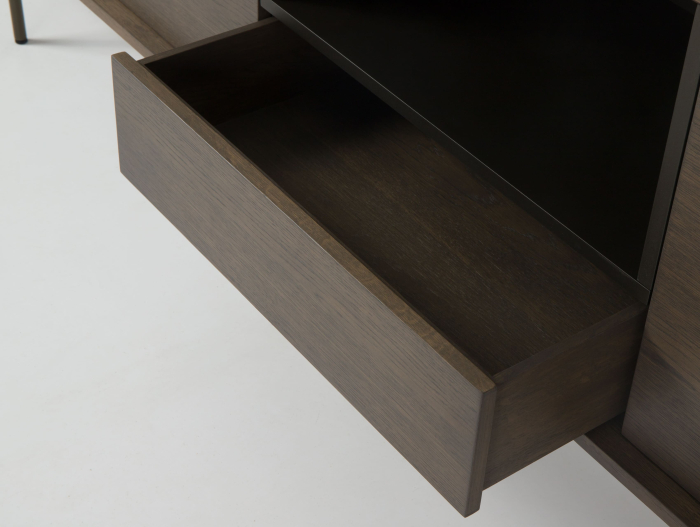 Bufet 3 usi 1 sertar Treviso 213cm, lemn de stejar, picioare metalice, feronerie cu amortizare, multiple finisaje disponibile, stil contemporan [19]