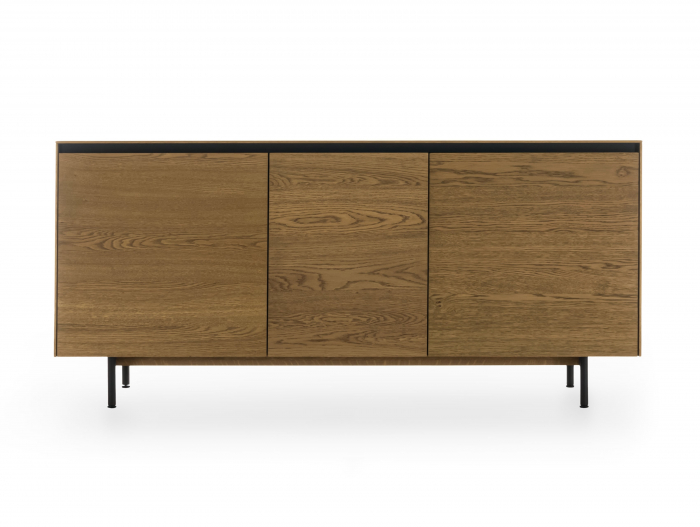 Bufet 3 usi Linea 179cm, lemn de stejar, picioare metalice, feronerie cu amortizare, multiple finisaje disponibile, stil contemporan [2]