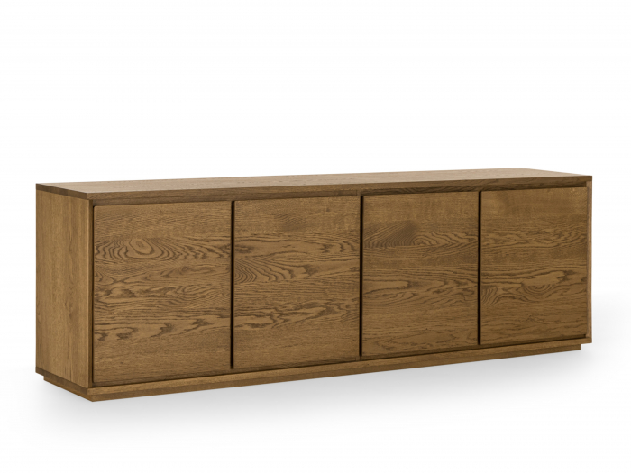 Bufet 4 usi Kiss 203cm, lemn de stejar, soclu 3cm, feronerie cu amortizare, multiple finisaje disponibile, stil minimalist [7]