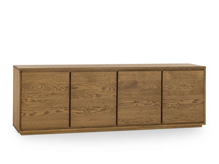 Bufet 4 usi Kiss 203cm, lemn de stejar, soclu 3cm, feronerie cu amortizare, multiple finisaje disponibile, stil minimalist [12]