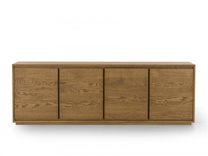 Bufet 4 usi Kiss 203cm, lemn de stejar, soclu 3cm, feronerie cu amortizare, multiple finisaje disponibile, stil minimalist [14]