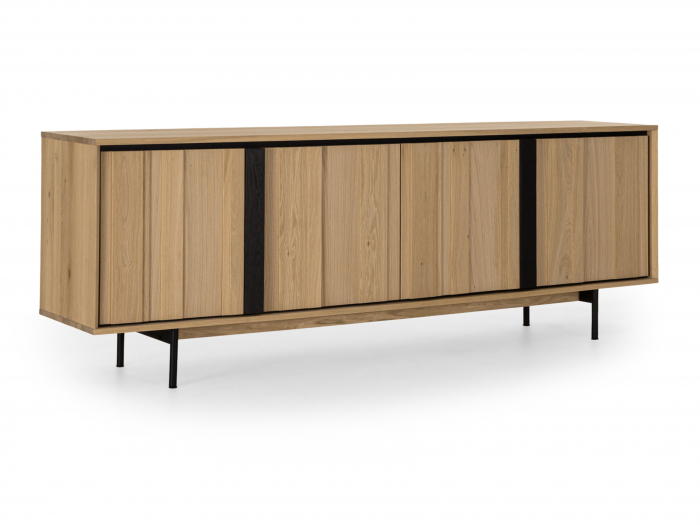 Bufet 4 usi Raya 227cm, lemn de stejar, picioare metalice, feronerie cu amortizare, multiple finisaje disponibile, stil contemporan [8]