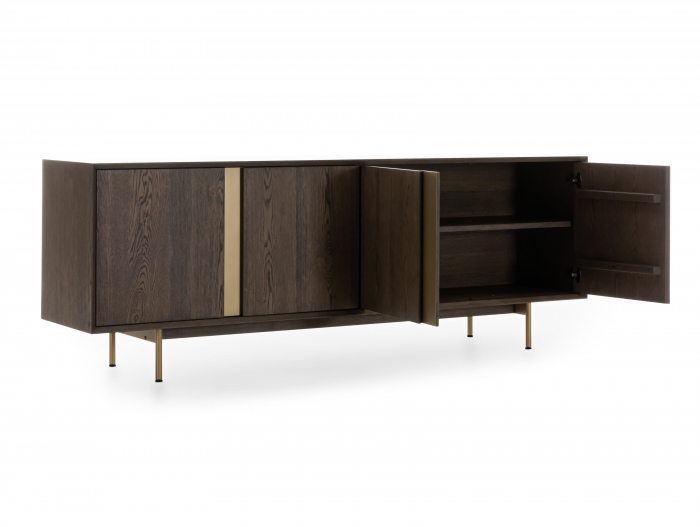 Bufet 4 usi Rimini 227cm, lemn de stejar, picioare metalice, feronerie cu amortizare, multiple finisaje disponibile, stil contemporan [9]