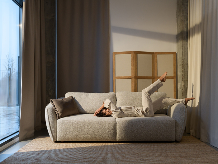 Canapea Extensibila Moon Personalizabila 248cm Stil Contemporan Cadru Lemn Masiv Tapiterie Stofa [10]