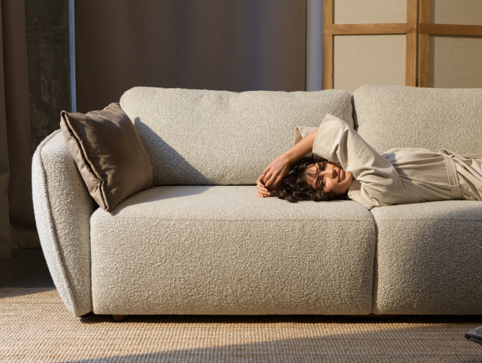 Canapea Extensibila Moon Personalizabila 248cm Stil Contemporan Cadru Lemn Masiv Tapiterie Stofa [3]