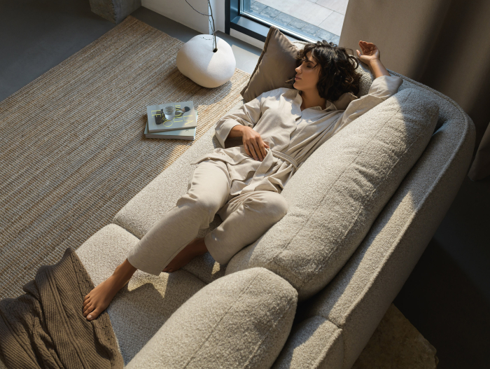 Canapea Extensibila Moon Personalizabila 248cm Stil Contemporan Cadru Lemn Masiv Tapiterie Stofa [2]