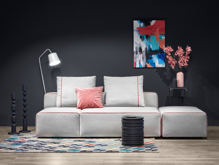 Canapea Extensibila cu Spatiu de Depozitare Olli Personalizabila 203cm Stil Contemporan Tapiterie Stofa [17]