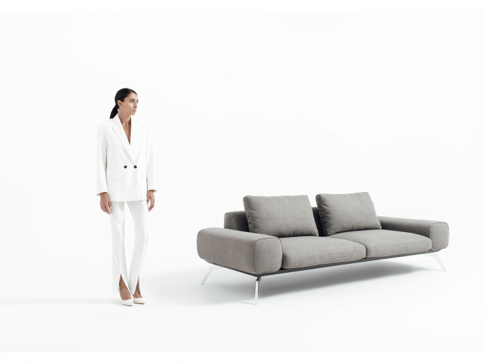 Canapea Linda Modulara Personalizabila 256cm Stil Contemporan Cadru Metal Tapiterie Stofa sau Piele [10]