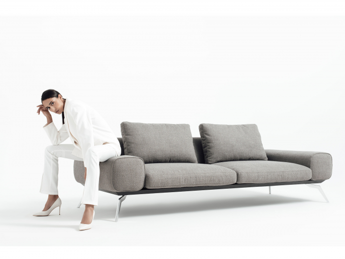 Canapea Linda Modulara Personalizabila 256cm Stil Contemporan Cadru Metal Tapiterie Stofa sau Piele [3]