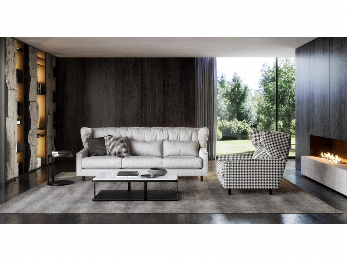 Canapea Milton Modulara Personalizabila 239cm Stil Contemporan Cadru Lemn Masiv Tapiterie Stofa sau Piele [2]