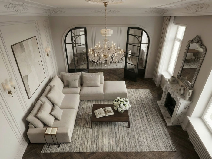 Canapea modulara Avant, personalizabila, cadru lemn masiv, tapiterie stofa, stil modern [37]