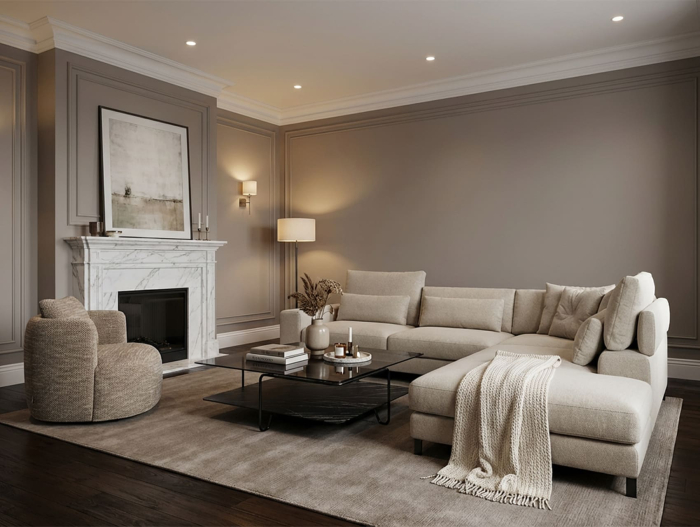 Canapea modulara Horizon, personalizabila, cadru lemn masiv, tapiterie stofa, stil Modern [11]