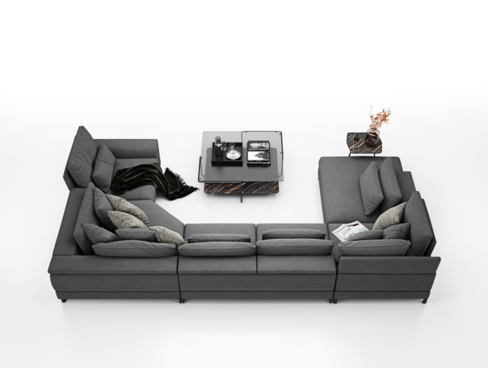 Canapea modulara Horizon, personalizabila, cadru lemn masiv, tapiterie stofa, stil Modern [13]