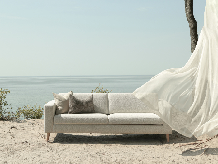 Canapea Nordic Modulara Personalizabila 152-242cm Cadru Lemn Masiv Stil Scandinav Tapiterie Piele [8]