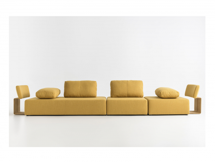 Canapea Puff Modulara Personalizabila 300cm Stil Contemporan Cadru Lemn Masiv Tapiterie Stofa sau Piele [10]