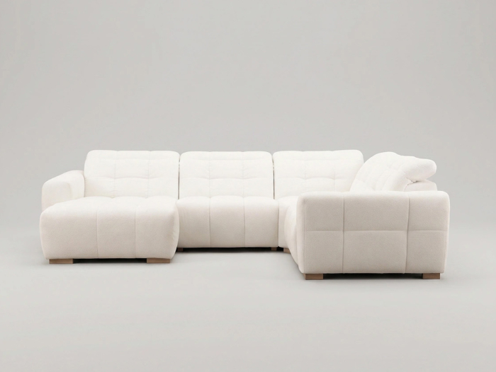 Canapea cu recliner Beach, modular, personalizabil, cadru lemn masiv, stil Japandi, tapiterie stofa sau piele [7]