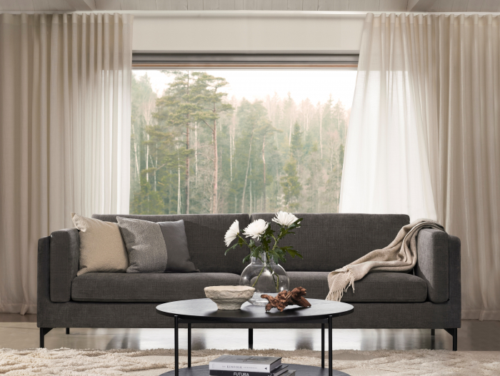 Coltar cu Sezlong Nordic Modular Personalizabil 248cm Cadru Lemn Masiv Stil Scandinav Tapiterie Stofa sau Piele [2]