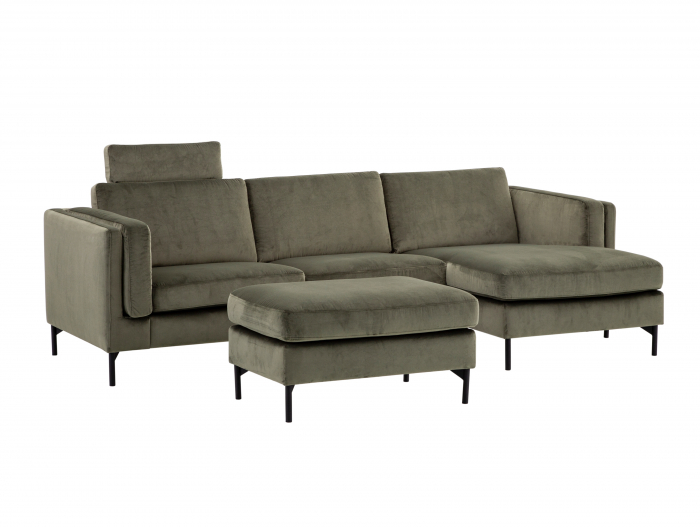 Coltar cu Sezlong Nordic Modular Personalizabil 289cm Cadru Lemn Masiv Stil Scandinav Tapiterie Stofa sau Piele [5]