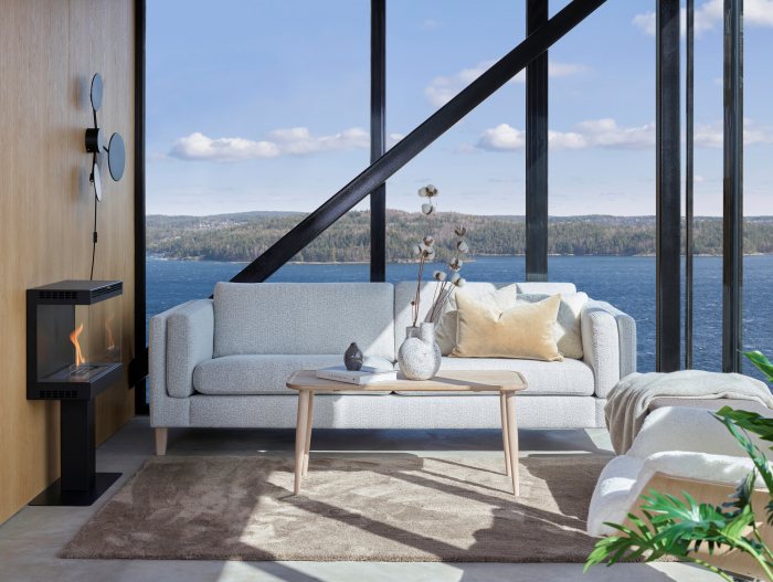 Coltar cu Sezlong Nordic Modular Personalizabil 248cm Cadru Lemn Masiv Stil Scandinav Tapiterie Stofa sau Piele [6]