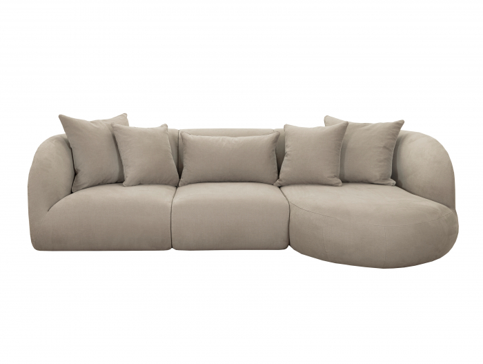 Coltar cu Sezlong Pebble Modular Personalizabil 276cm Cadru Lemn Masiv Tapiterie Stofa [3]