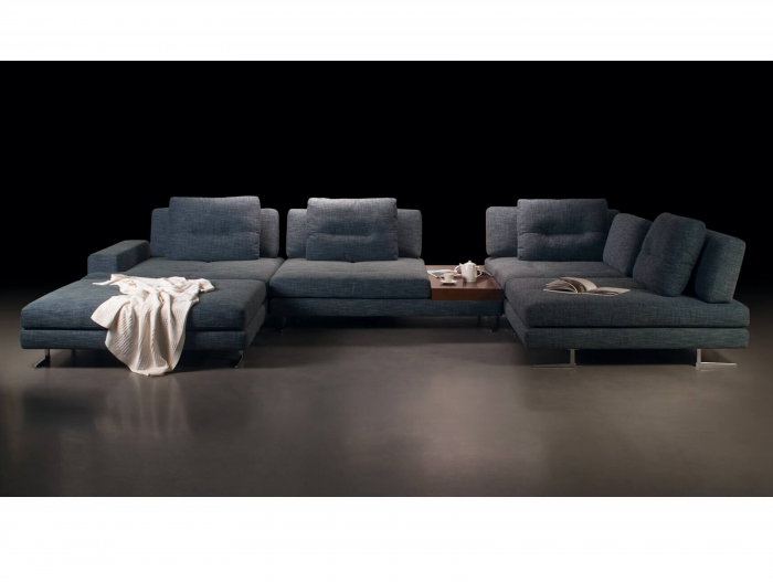 Coltar cu Sezlong si Masuta Ermes Modular Personalizabil 456x261cm Stil Contemporan Cadru Lemn Masiv Tapiterie Stofa sau Piele [20]