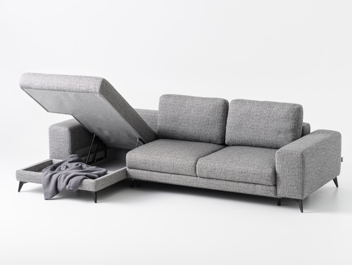 Coltar Extensibil cu Spatiu de Depozitare Blend, Personalizabil 275-315cm, Stil Contemporan, Tapiterie Stofa [25]