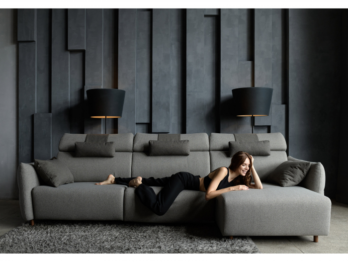 Coltar Extensibil cu Sezlong si Spatiu de Depozitare Bon Bon Personalizabil 310cm Stil Contemporan Tapiterie Stofa [11]