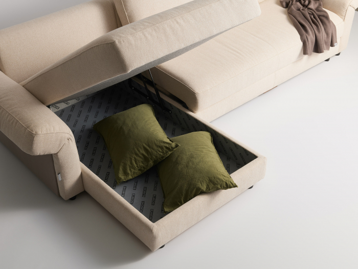 Coltar Extensibil cu Sezlong si Spatiu de Depozitare Cliff Personalizabil 330cm Stil Contemporan Cadru Lemn Masiv Tapiterie Stofa [7]