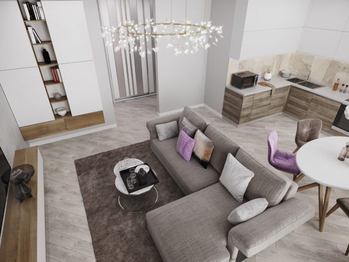 Coltar Extensibil cu Sezlong si Spatiu de Depozitare Cliff Personalizabil 330cm Stil Contemporan Cadru Lemn Masiv Tapiterie Stofa [2]