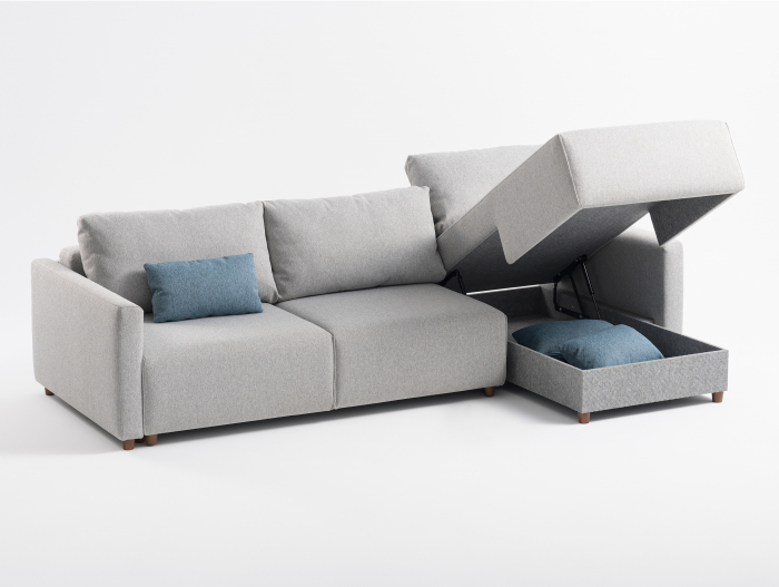 Coltar Extensibil cu Sezlong si Spatiu de Depozitare Como Personalizabil 244-284cm Stil Contemporan Tapiterie Stofa [22]
