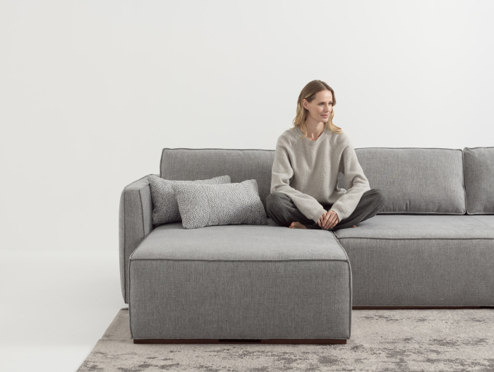 Coltar Extensibil cu Sezlong si Spatiu de Depozitare Esse Personalizabil 309cm Stil Contemporan Cadru Lemn Masiv Tapiterie Stofa [45]