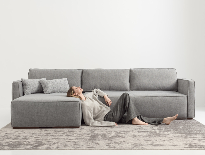 Coltar Extensibil cu Sezlong si Spatiu de Depozitare Esse Personalizabil 309cm Stil Contemporan Cadru Lemn Masiv Tapiterie Stofa [42]