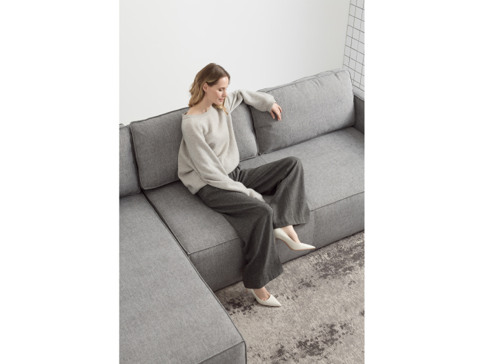 Coltar Extensibil cu Sezlong si Spatiu de Depozitare Esse Personalizabil 309cm Stil Contemporan Cadru Lemn Masiv Tapiterie Stofa [43]