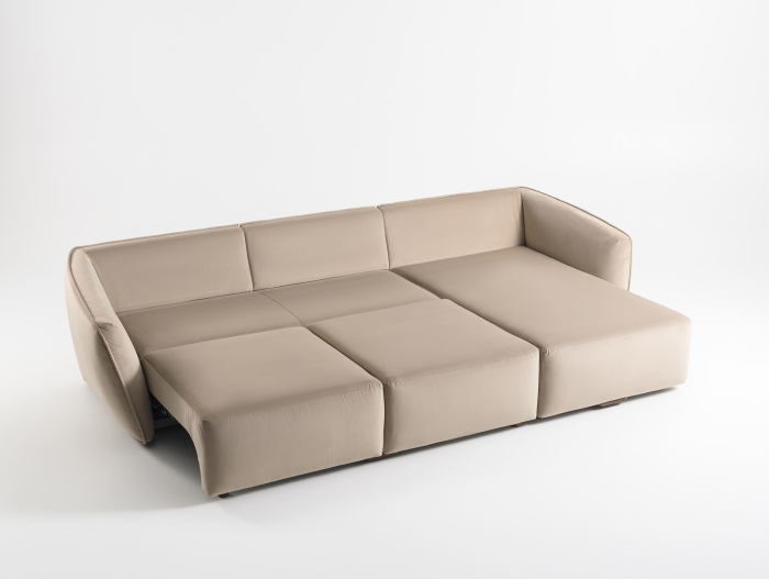 Coltar Extensibil cu Sezlong si Spatiu de Depozitare Moon Personalizabil 270-314cm Stil Contemporan Cadru Lemn Masiv Tapiterie Stofa [10]