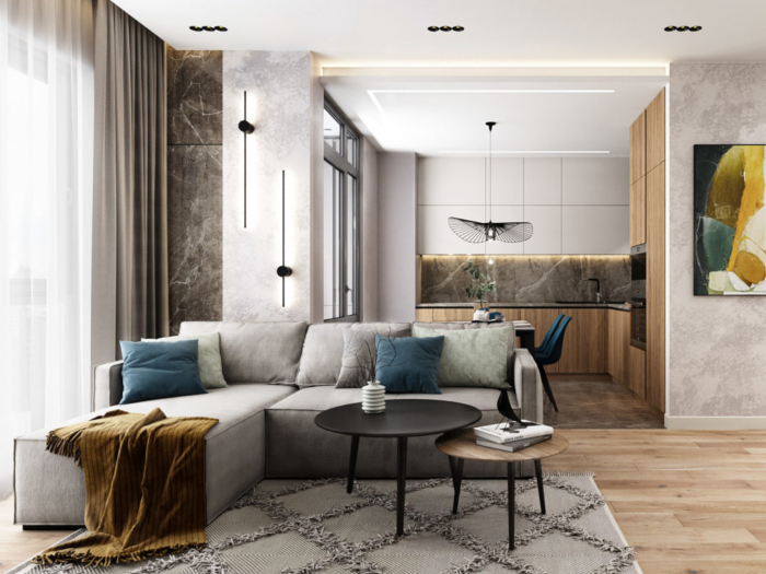 Coltar Extensibil cu Sezlong si Spatiu de Depozitare Esse 273cm Personalizabil Stil Contemporan Cadru Lemn Masiv Tapiterie Stofa [2]