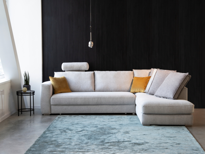 Coltar Extensibil cu Sezlong Helena Personalizabil 268cm Stil Scandinav Contemporan Cadru Lemn Masiv Tapiterie Stofa [5]