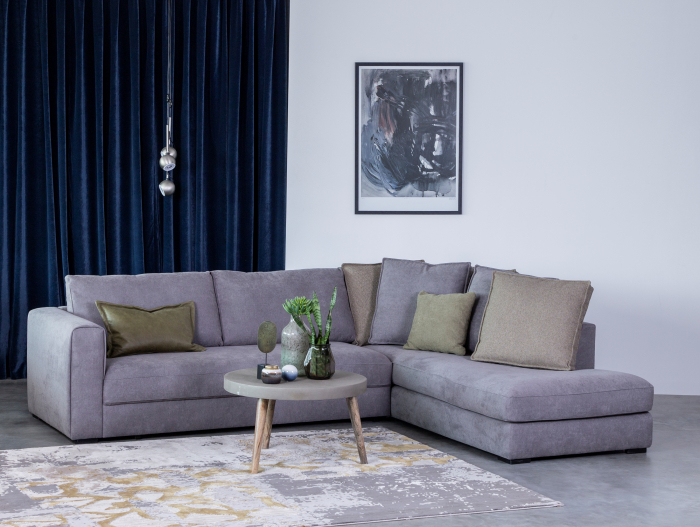 Coltar Extensibil cu Sezlong Helena Personalizabil 268cm Stil Scandinav Contemporan Cadru Lemn Masiv Tapiterie Stofa [9]