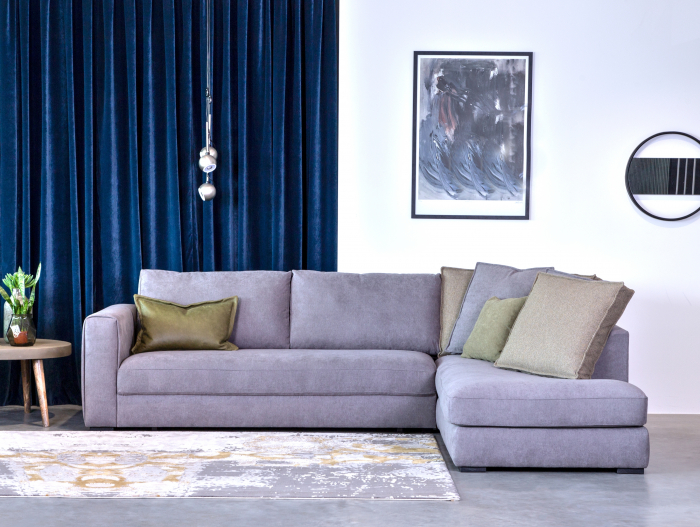Coltar Extensibil cu Sezlong Helena Personalizabil 268cm Stil Scandinav Contemporan Cadru Lemn Masiv Tapiterie Stofa [8]