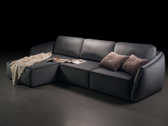 Coltar Extensibil cu Sezlong si Spatiu de Depozitare Moon Personalizabil 270cm Stil Contemporan Cadru Lemn Masiv Tapiterie Stofa [7]