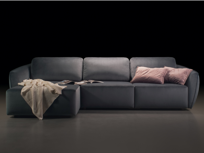 Coltar Extensibil cu Sezlong si Spatiu de Depozitare Moon Personalizabil 270cm Stil Contemporan Cadru Lemn Masiv Tapiterie Stofa [6]