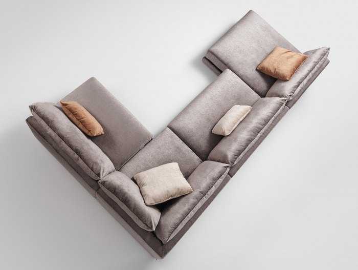 Coltar cu Sezlong Katarina Modular Personalizabil 385x227cm Stil Contemporan Cadru Lemn Masiv Tapiterie Stofa sau Piele [12]