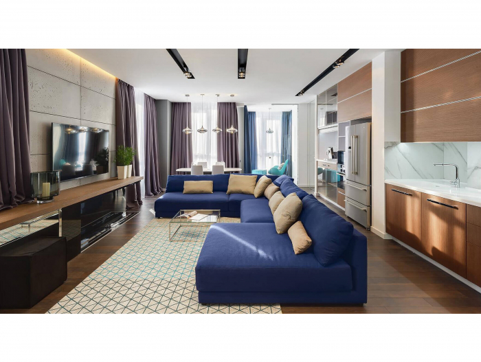 Coltar cu Sezlong Katarina Modular Personalizabil 385x227cm Stil Contemporan Cadru Lemn Masiv Tapiterie Stofa sau Piele [31]