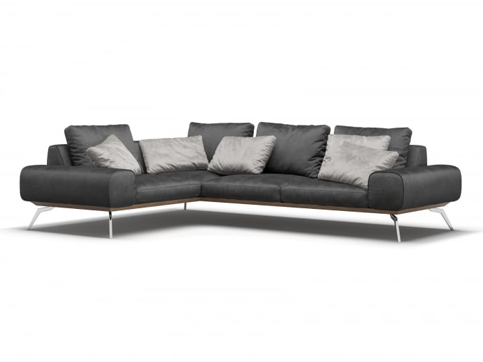 Coltar Linda Modular Personalizabil 296x216cm Stil Scandinav Cadru Metal Tapiterie Stofa sau Piele [2]