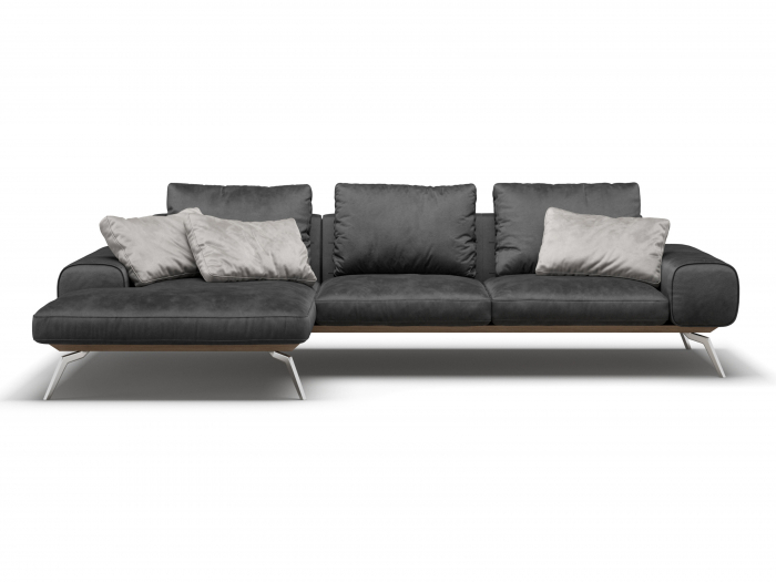 Coltar cu Sezlong Linda Modular Personalizabil 310cm Stil Contemporan Cadru Metal Tapiterie Stofa sau Piele [11]
