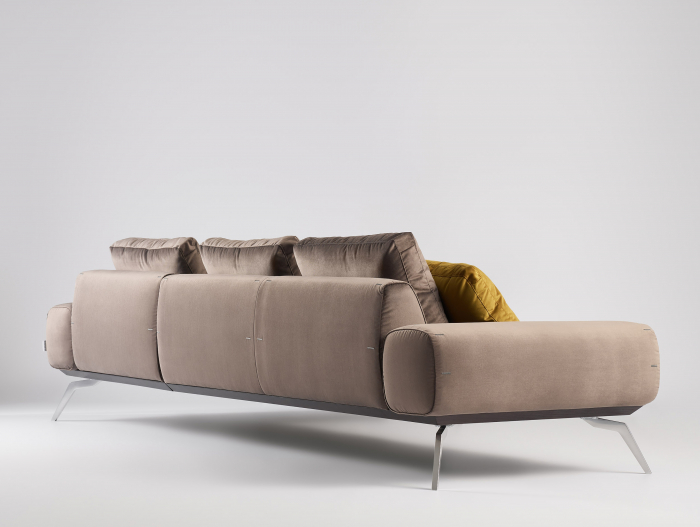 Coltar cu Sezlong Linda Modular Personalizabil 310cm Stil Contemporan Cadru Metal Tapiterie Stofa sau Piele [8]
