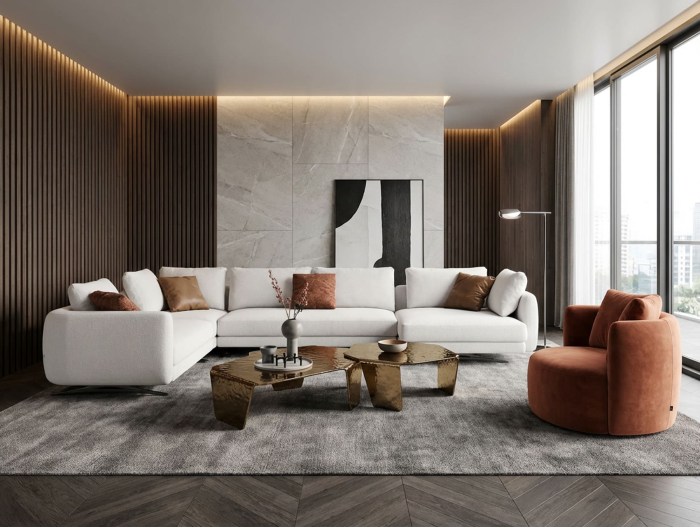 Coltar modular Amalfi, personalizabil, cadru lemn masiv, tapiterie stofa, stil Contemporan [15]