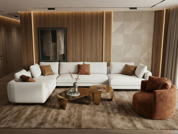 Coltar modular Amalfi, personalizabil, cadru lemn masiv, tapiterie stofa, stil Contemporan [3]